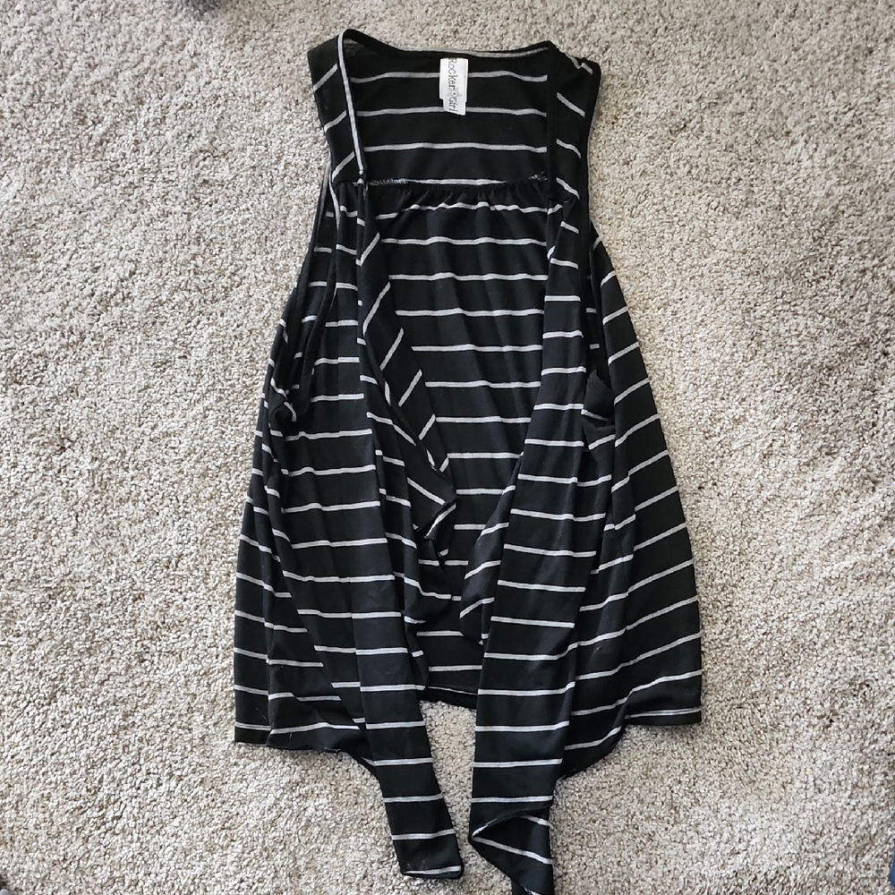 Striped Black and White Kids Vest